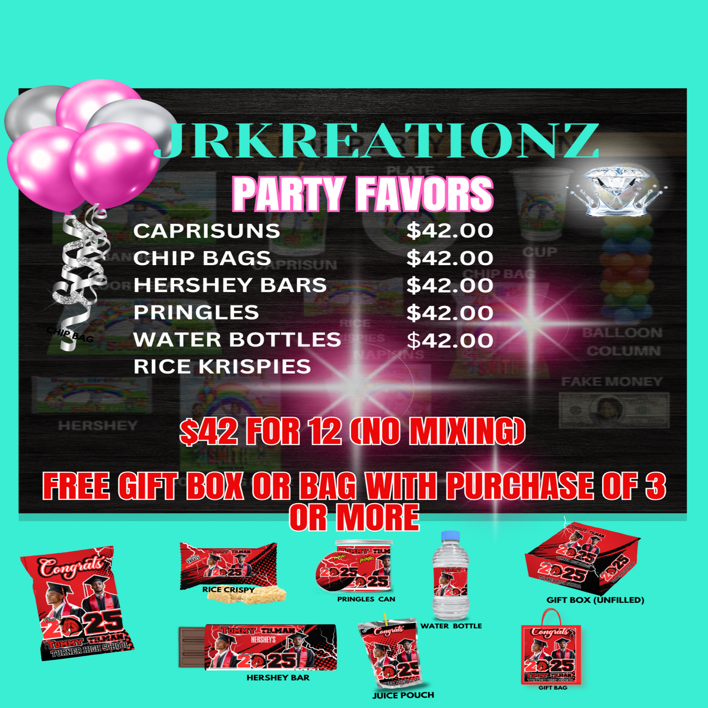 CUSTOMIZED PARTY FAVORS TREATS