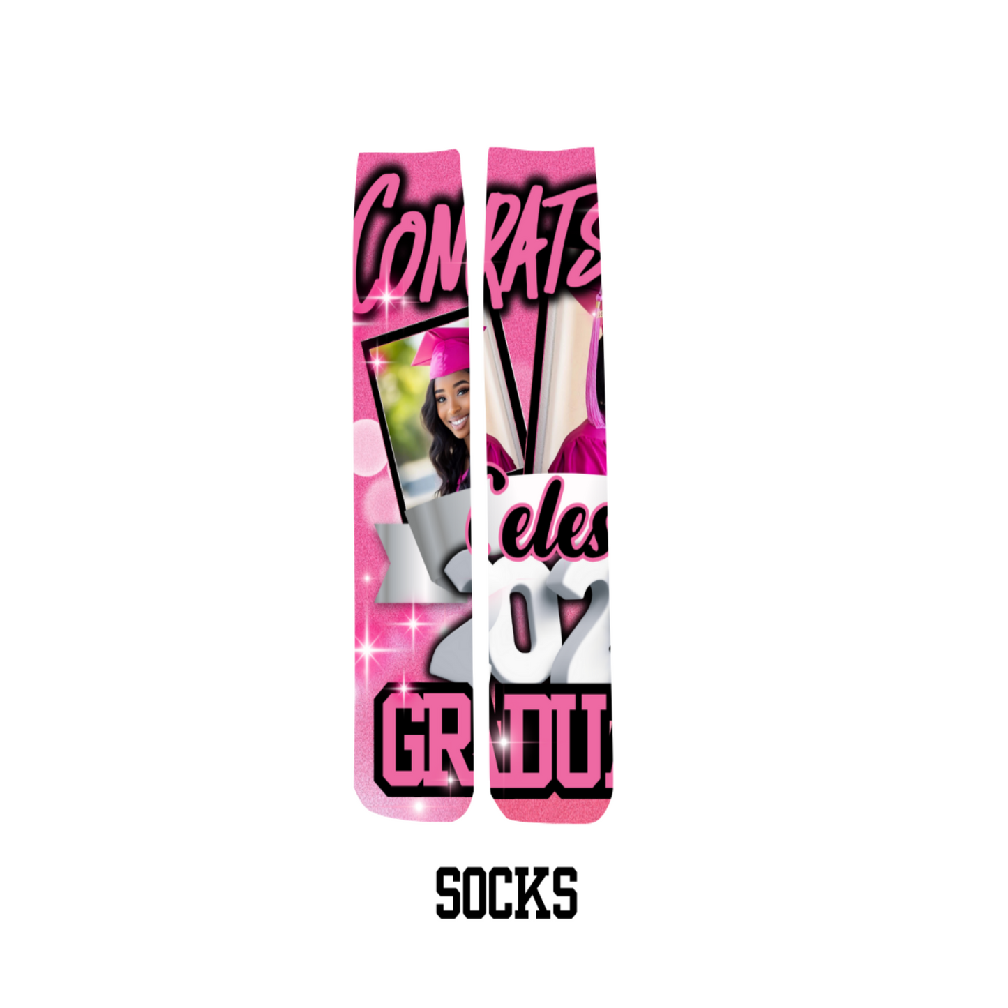 Custom Sublimation Graduation Socks 🧦 | Personalized Gift for Preschool to College