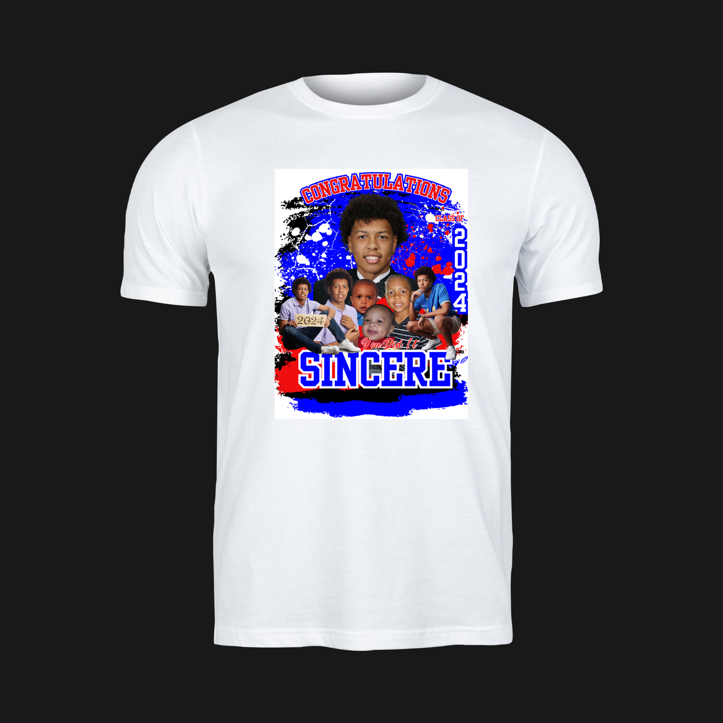 ROYALTEEZ CUSTOM GRADUATION TSHIRTS (FRONT CENTER ONLY)