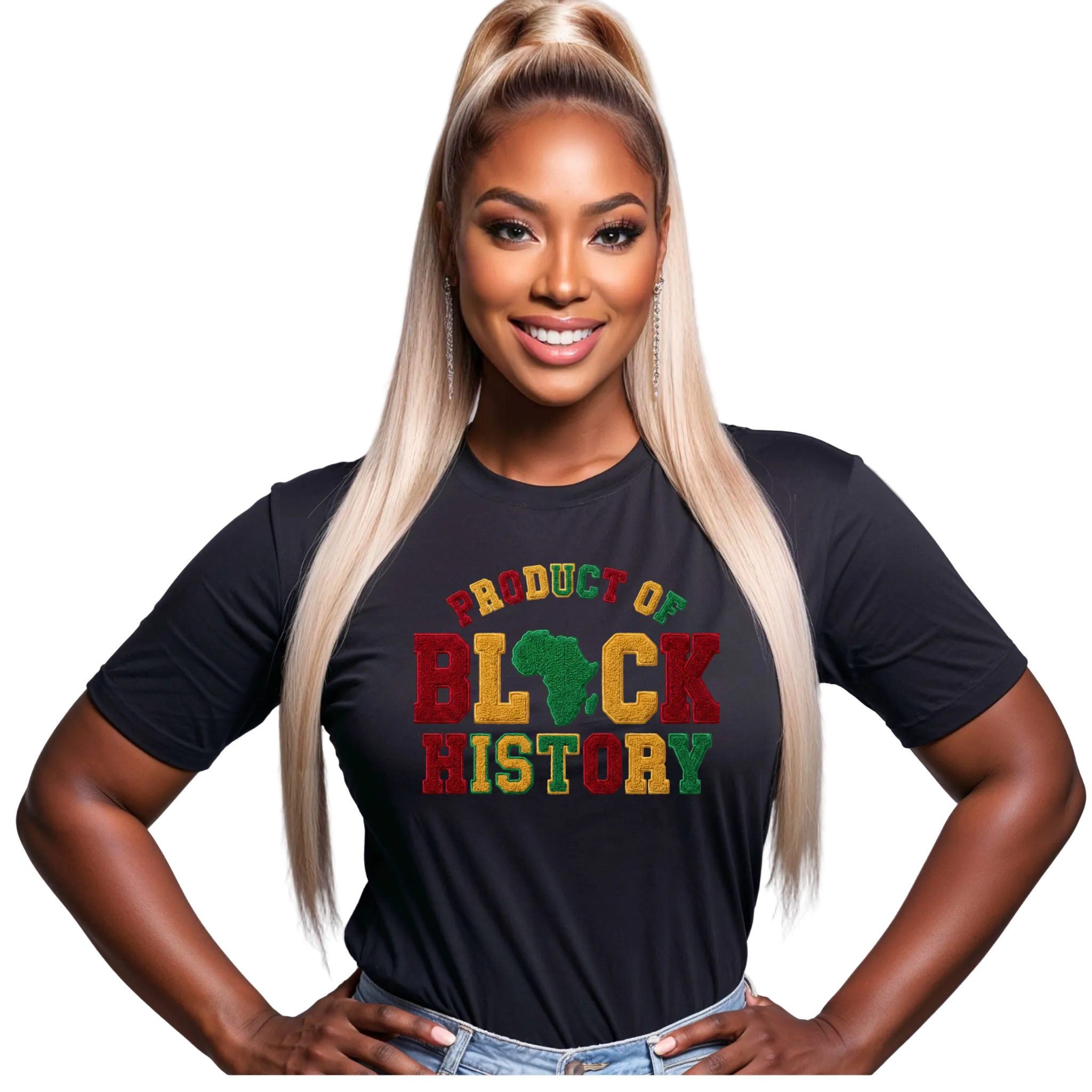 Black History Faux Embroidery Graphic Tee
