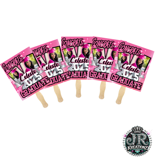 CUSTOMIZED HAND FANS (PACK OF 5)
