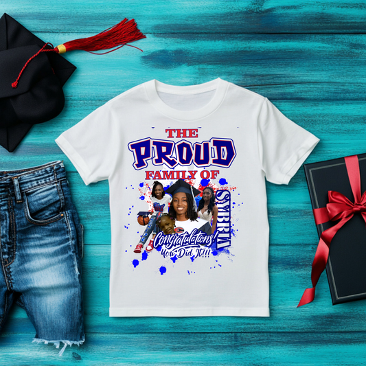 ROYALTEEZ CUSTOM GRADUATION TSHIRTS (FRONT CENTER ONLY)