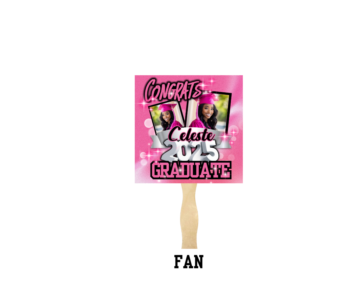 CUSTOMIZED HAND FANS (PACK OF 5)