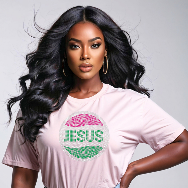 JESUS Rhinestone Front Design T-Shirt – Bling Graphic Tee