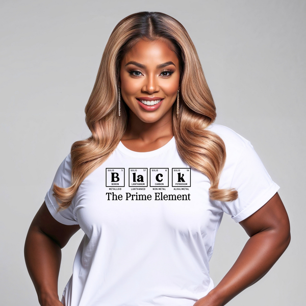 BLACK THE PRIME ELEMENT Front Design T-Shirt - Graphic Tee