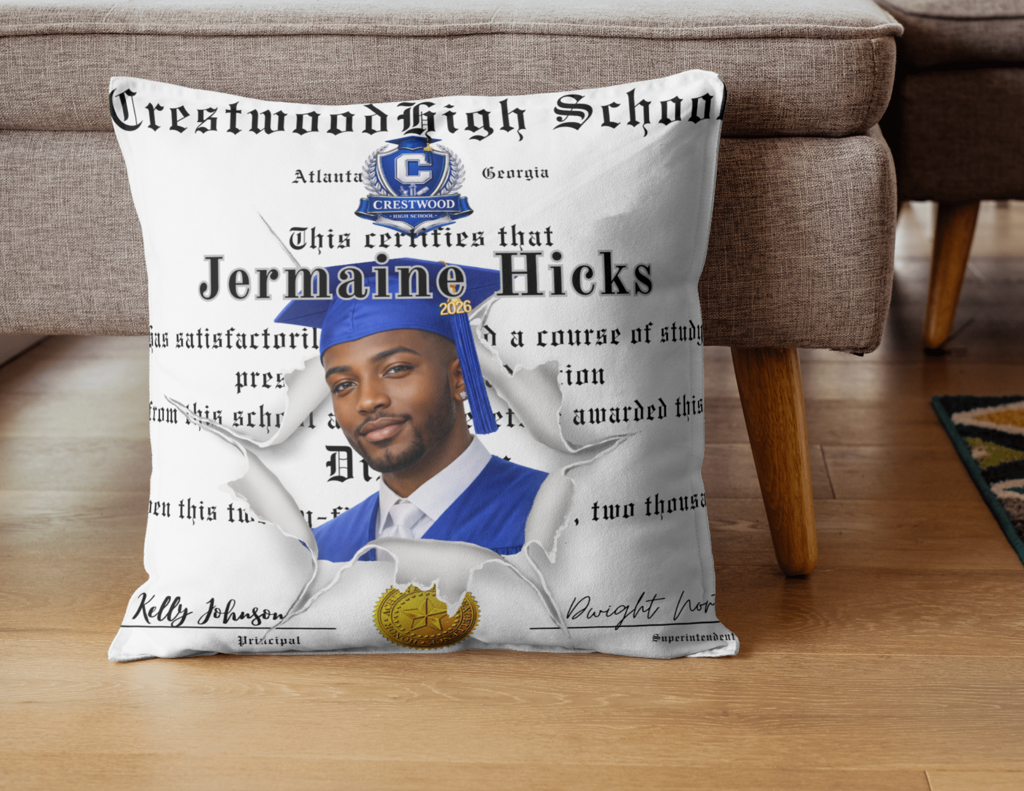Custom Graduation Pillow 🎓 | Personalized Grad Gift for Preschool to College