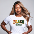 FAUX EMBROIDERY BLACK HISTORY Front Design T-Shirt - Graphic Tee